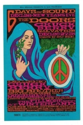 THE DOORS BIG BROTHER CHUCK BERRY 1967 WINTERLAND GRAHAM POSTAL BG-99 N/M B-16 Foto 1 de 2