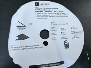 Hager 728 CHARCOAL 21' Press-on TPE Weatherstrip - Picture 1 of 2