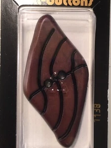DILL BUTTONS | Brand New Old Stock | Brown 2-Hole #1138 2 1/4" 55mm | 1 Pack - Picture 1 of 4