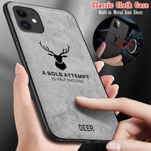 Shockproof Fabric Cloth Cover Deer Case For iPhone 15 14 13 Pro Max 12 11 Plus - Picture 1 of 13