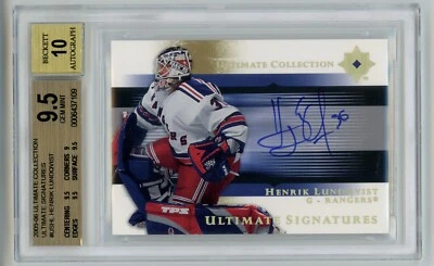 2005-06 UD Ultimate Henrik Lundqvist Rookie Signatures Auto #US-HL BGS 9.5 10 - Image 1 of 2
