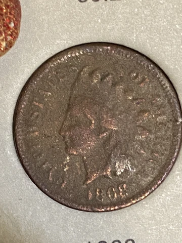 1868 Indian Head Cent/Penny Semi Key Date Corrosion Cover