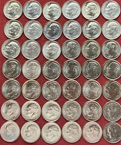 Roosevelt Dime Set 2000 - 2023 P/ D BU Complete Set Of 48 BU Dimes Cover