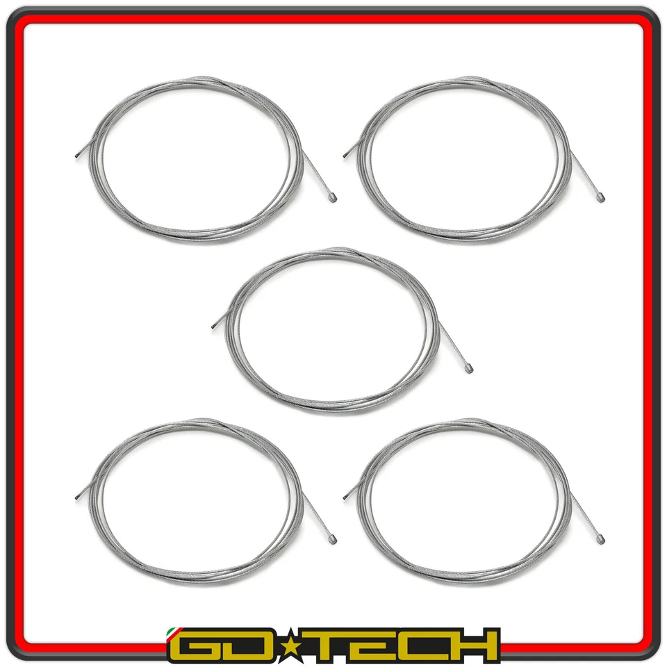 RMS KIT 5 x FILO CAVO GAS ACCELERATORE MOTO SCOOTER VESPA CIAO SI BRAVO 1.24mm 2m