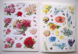 Blumen Majorlein Bastin Konvolut 2 Stickerbögen 90er Jahre - Bild 1 von 2