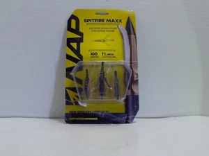 New NAP Spitfire Maxx Broadheads -3 Blade 100 Grain Broadheads 3 Pack 60665 - Picture 1 of 2