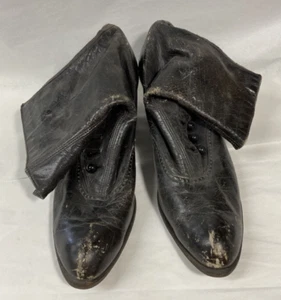 Antique Victorian leather button up days outing boots - Picture 1 of 3