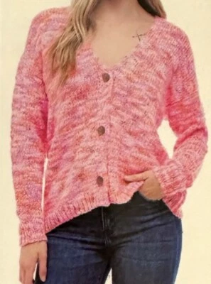 Suéter Cárdigan John Paul Richard Naranja/Rosa Botón Talla S Foto 1 de 4