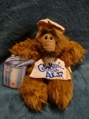 ALF Vintage Peluche Chef Marioneta de Mano Burger King 1988 11" COOKIN' CON ALF Foto 1 de 4
