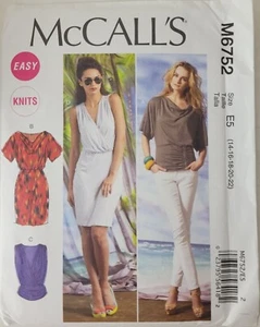 Vestido tejido McCalls 6752 patrón de costura para mujer talla 14 16 18 20 22 sin cortar - Imagen 1 de 4