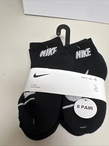 NIKE Brand Boys Socks Ankle -Cushioned Breathable Dri Fit 6 Prs SZ 7C-10C - Picture 1 of 9