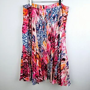 Chico's Vibrant Printed Pleated Skirt NWT - Picture 1 of 10