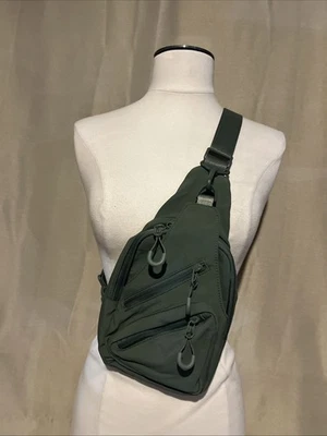 Small Sling Crossbody Sling Bag~Green~New~Multi Compartments - Image 1 of 4