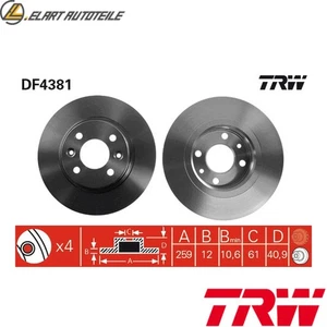 2x DISCO DE FRENO DF4381 PARA DACIA SANDERO/II LOGAN/EXPRESS/MCV RENAULT 1.6L 3cyl - Imagen 1 de 18