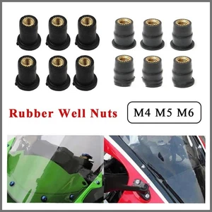 M4/M5/M6 Rubber Well Nuts for Motorcycle Windshield Expansion Brass Nuts Fairing - Picture 1 of 14