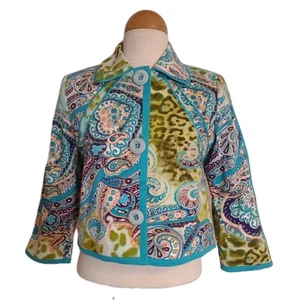 Harve Bernard mehrfarbiger Paisey kurz gefütterter Blazer, Jacke Damen Gr. 6P - Bild 1 von 5