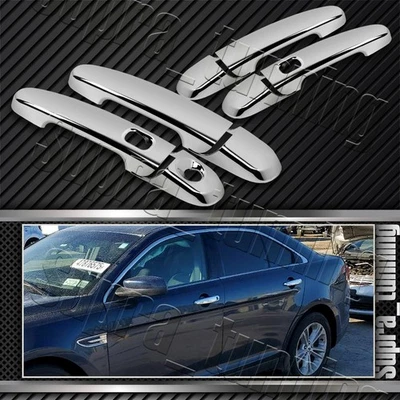 Cubiertas de manija de puerta cromadas para espejos retrovisores con 2 cerraduras inteligentes para Ford Taurus 2010-2019 Foto 1 de 4