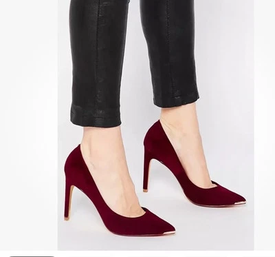 Zapatos de tacón alto Ted Baker London de gamuza de cuero para mujer EE. UU. 8/EU38 fucsia Foto 1 de 4