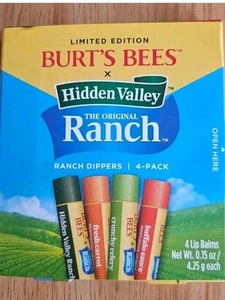 BURT'S BEES x HIDDEN VALLEY RANCH DIPPERS LIMITED EDITION 4-PACK LIP BALM--NEW!! - Picture 1 of 4