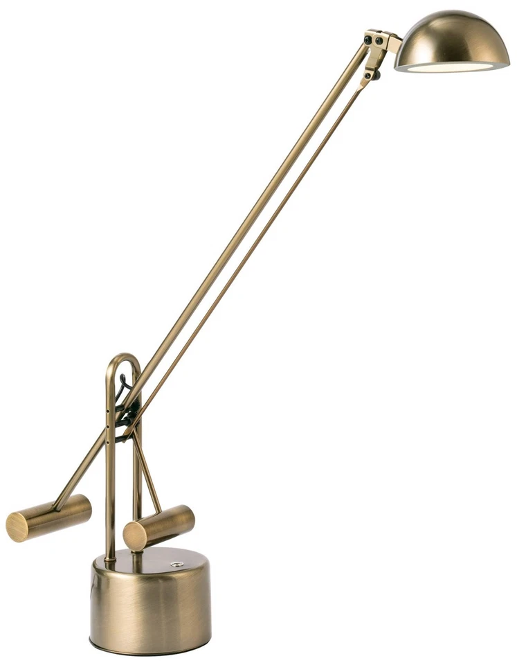 Lite Source Halotech Adjustable Antique Brass Metal LED Modern Desk Lamp - Image 1 of 1