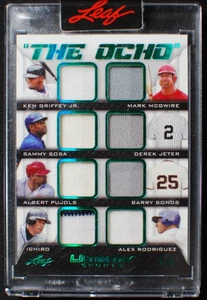 ⚾ GRIFFEY PUJOLS JETER ICHIRO BONDS - 2021 Leaf Ultimate The Ocho 8 GU Jersey /5 - Picture 1 of 2