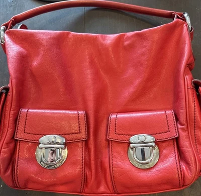 Bolso de Hombro Vintage Marc Jacobs Rojo Multi Bolsillo Hobo Blake Cartera Foto 1 de 4