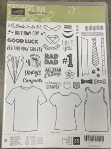 Stampin Up Custom Tee 142916 Stempelset (NEU) Vintage, Happy STAMPER, RAD DAD - Bild 1 von 3