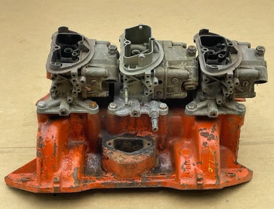 1970 Mopar 440 6 Six Pack Carbs Intake Manifold Holley Carburetors 3x2 Charger - Image 1 of 4