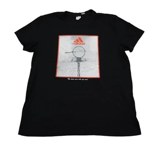 Adidas Shirt Kids L Black Red Basketball Short Sleeve Graphic Tee - Picture 1 of 18