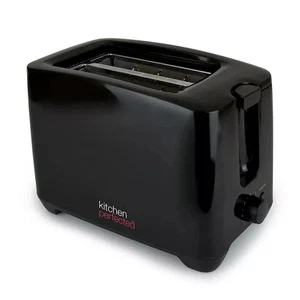 2 Scheiben Brot Toaster 6 Stufen Bräunungssteuerung mit Krümelschublade Abbrechen 650W Schwarz - Bild 1 von 1