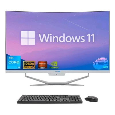 All In One 27" Fhd Curved I3 6Th Gen Ram 8 Gb Ssd 240 Gb Win 11 Desktop Computer - Image 1 of 4