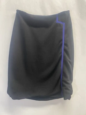 Falda lápiz Gianni Versace negra vintage años 90 con detalle azul - Hecha en Italia Foto 1 de 4