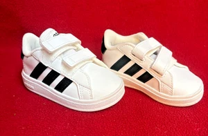 Adidas Grand Court 2.0 Tennis CFI 4K Infant Black/White NIB - Picture 1 of 9
