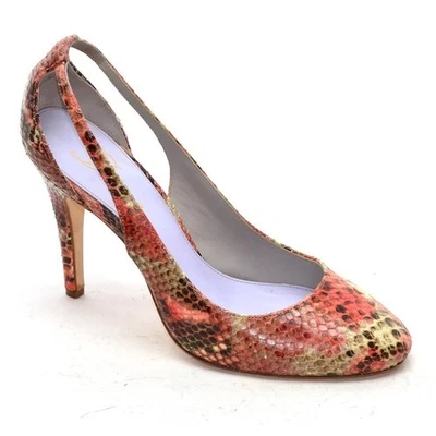 Zapatos de tacón alto de cuero multicolor de 8 M para dama Delman con corte de serpiente Foto 1 de 4