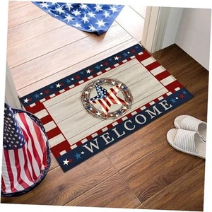 4th of July Patriotic Independence Day Welcome Door Mat Memorial Day Doormat - Picture 1 of 8