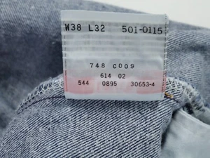 Vaqueros de colección Levis 501 0115 hechos en EE. UU. etiqueta 38x32 real 36/32 lavado oscuro 36x32 años 90 - Imagen 1 de 13