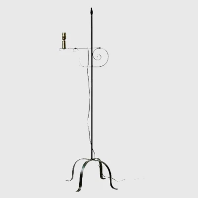 Wrought Iron Adjustable Floor Lamp with flame tip - Image 1 of 3