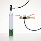 Connector CO2 Fill Adapter 24in Hose With Gauge Dual Valve For Soda