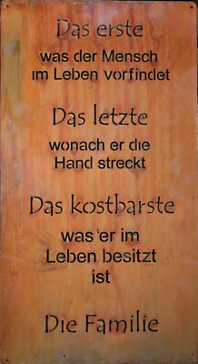 Rost Spruchtafel Familie, Edelrost Deko Metall Tafel Dekoschild Gartendeko  - Bild 1 von 3