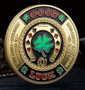 Buona Fortuna Poker Card Guard, Souvenir, Sfida, Moneta da Collezione Hobo Nickel - Foto 1 di 3