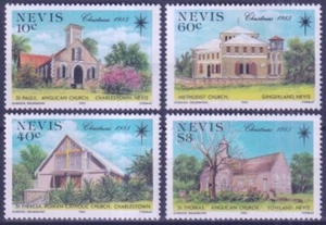 F-EX44453 NEVIS 1985 MNH CHRISTMAS NAVIDAD RELIGION CHURCH ARCHITECTURE. - Picture 1 of 1