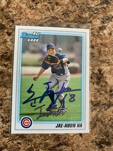Jae-Hoon Ha Signed 2010 Bowman Rc Auto Chicago Cubs
