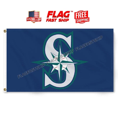 Seattle Mariners 3x5 ft Flag Banner MLB World Series Vintage FREE Shipping Cover