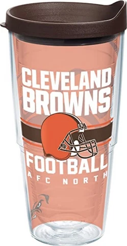 Cleveland Browns 24oz Tervis Tumbler with Lid-Made In USA-Gridiron-New Cover