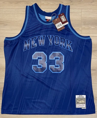 RARE Mitchell Ness New York Knicks Ewing Blue Monochrome HWC Swingman Jersey 3XL Cover