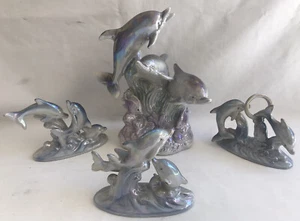 Vintage Ceramic Dolphins X 4 Set - Picture 1 of 10