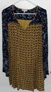 Anthropologie Patrons of Peace Long Bell Sleeve Boho Peasant Hippie Dress Size L - Picture 1 of 5