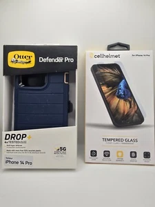 💙 OtterBox Defender Pro (Blue) + Screen Protector for iPhone 14 Pro 🔥 - Picture 1 of 7