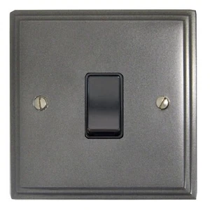 Interruptor de luz basculante intermedio G&H VP5B placa victoriana peltre 1 banda - Imagen 1 de 1