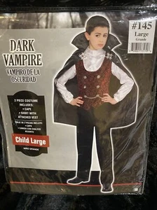 Dark Vampire Costume Costume Halloween Kids Child Large 12-14 Fast Shipping - Picture 1 of 5